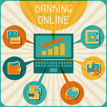 Banking online infographic.