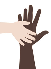 two hands, helping hands vector