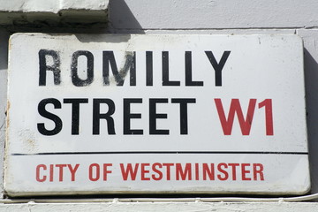 Romilly Street sign a Famous london Address