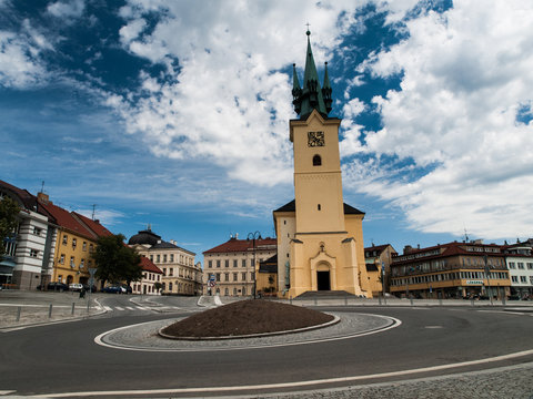 Roundabout in the centre of Pribram