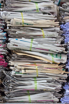 Pile of old paper for recycling