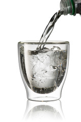 Glass of water with ice cube