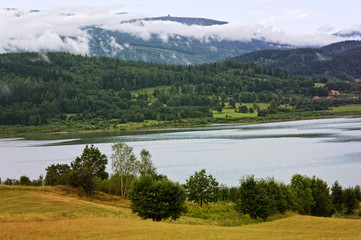 Scenery of  mountain with lake