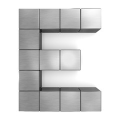 letter E cubic metal