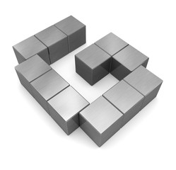 letter G cubic metal
