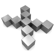 letter X cubic metal