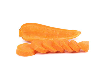 Cross section and slices of Fresh Carrot.