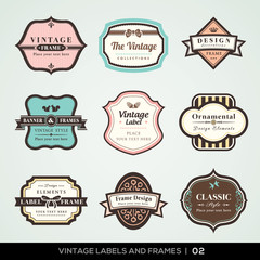 Vintage labels and frames
