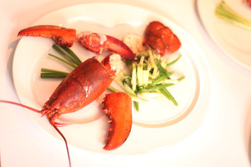 Hummer und Gemüsebeilage