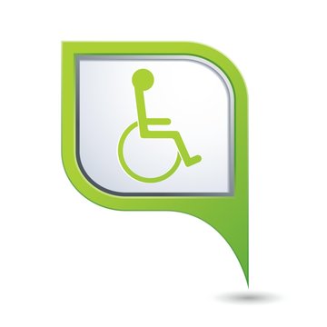 Map pointer with handicap icon