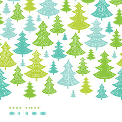 Vector holiday Christmas trees horizontal seamless pattern