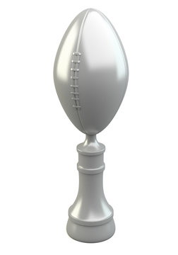 Trophy cup with american football ball