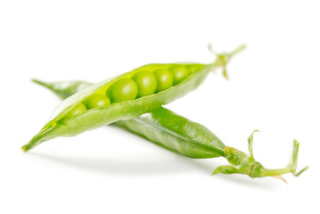 green peas isolated on a white background