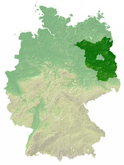 Topografische Reliefkarte Brandenburg (Deutschland)