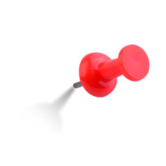 Close up image of red push pin