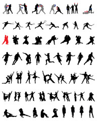 Collection of people silhouettes, vector