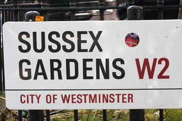 Sussex Gardens Street Sign