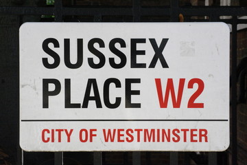 Naklejka premium Sussex Place Street Sign