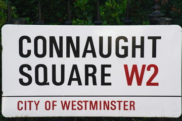 Connaught Square a london streer sign