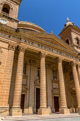 Obraz premium Mgarr church in the republic of Malta, low angle