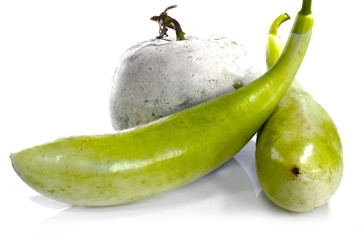 Fresh vegetable marrow isolated on white