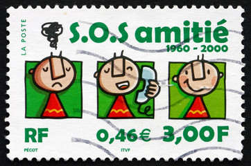 Postage stamp France 2000 S.O.S. Amitie, 40th Anniversary