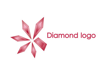 Red diamond logo design of illustration