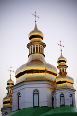 Fototapeta na wymiar Golden domes of Kiev Pechersk Lavra