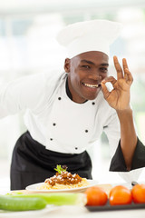 afro American chef delicious hand sign