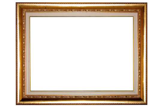 Cornice di quadro antico su sfondo bianco Stock Photo