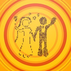 marriage label  on circle retro background