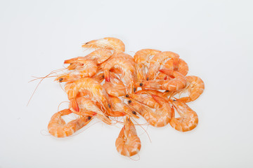 fresh shrimp  isolated on a white background