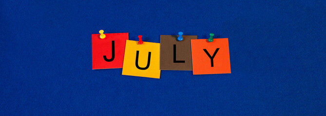 July - calendar and month series.