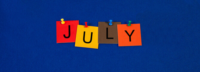 July - calendar and month series.