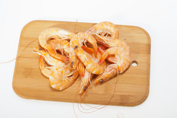 fresh shrimp  isolated on a white background