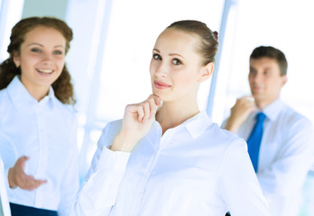 Fototapeta premium businessmen discussing a joint task