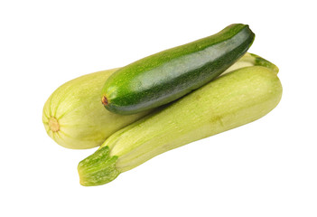 Green vegetable marrow (zucchini), isolated on white background