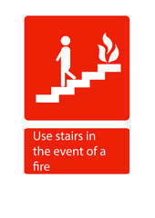 vector Use stairs in the event of a fire sign