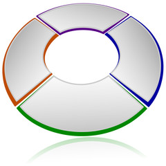 Compass Silver and Color 3d