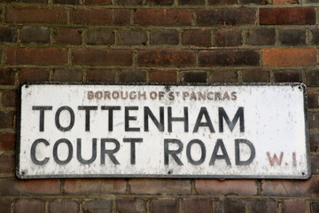 Tottenham Court Road street sign