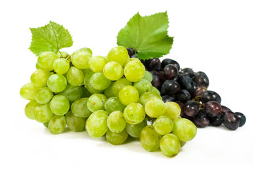 bunch of ripe green and red grapes