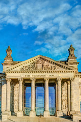 Obraz premium Facade of the Reichstag building in Berlin, Germany