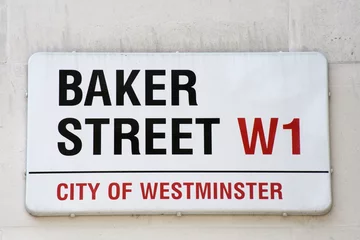 Papier Peint photo Londres Baker Street célèbre plaque de rue de Londres