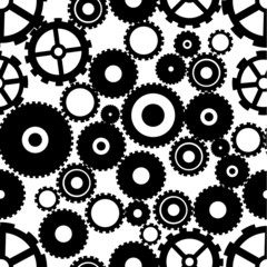 seamless pattern with cogs and gears - vector illustration