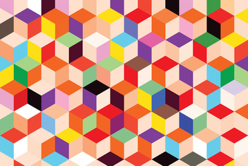Colorful pattern box abstract background