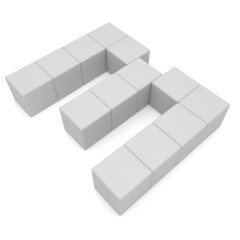 Obraz premium number 3 cubic white