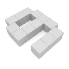 Obraz premium number 9 cubic white