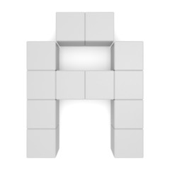 letter A cubic white