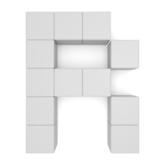 letter R cubic white