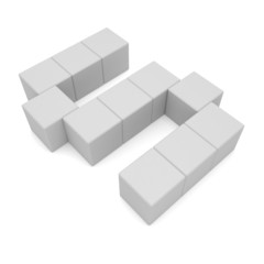 letter S cubic white